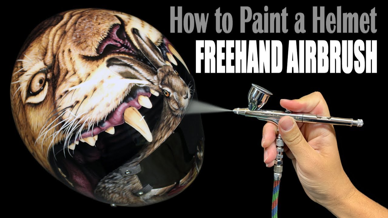 How To Paint A Helmet Freehand Airbrush YouTube
