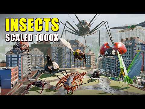 If Insects' Size Increased to 1000 Times | Ranked by Giant Size | 3D Comparison