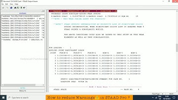 How to reduce Warnings⚠️ in STAAD Pro ?