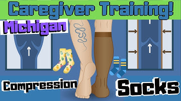 Caregiver Training [How to Put On Compression Socks] Assisting Hands