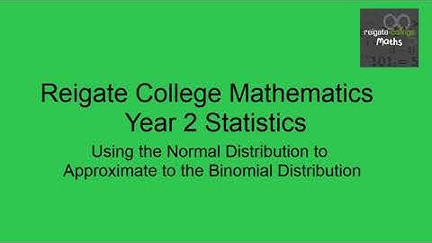 Normal Dist approximation to Binomial