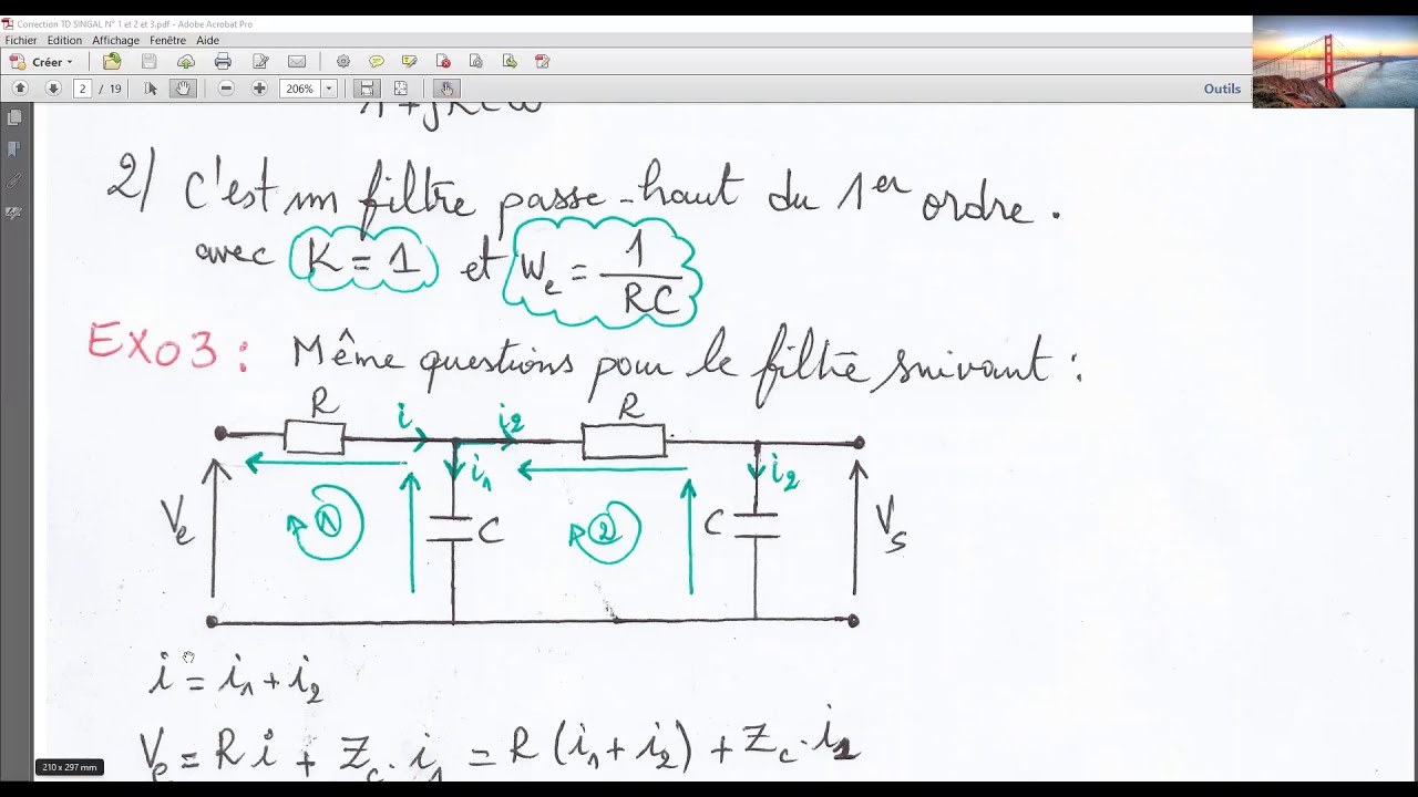 Exercices corrigées sur le Filtrage analogiques