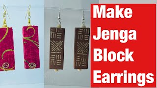 How to make: Wood Jewelry with Jenga Blocks from Dollar Tree! #woodjewelry #diyjewelry #jewelry screenshot 3