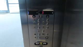 ThyssenKrupp Synergy (MRL) traction elevator (Skywalk access) at Hudl building, Lincoln NE