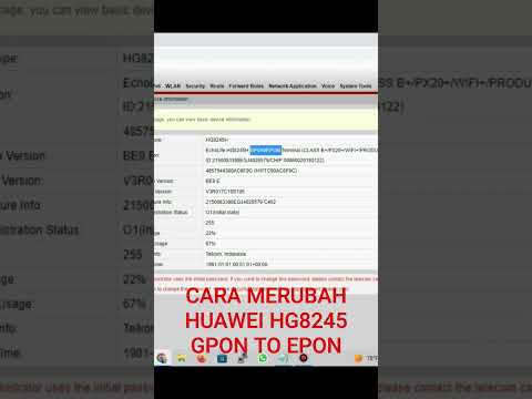 Upgrade huawei hg8245h Gpon to Epon