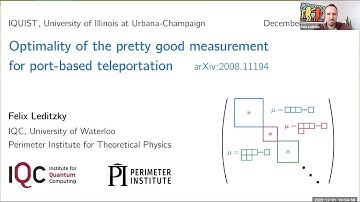 Optimality of the pretty good measurement for port based teleportation presented by Felix Leditzky