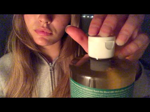 ASMR plastic fast tapping with whispering