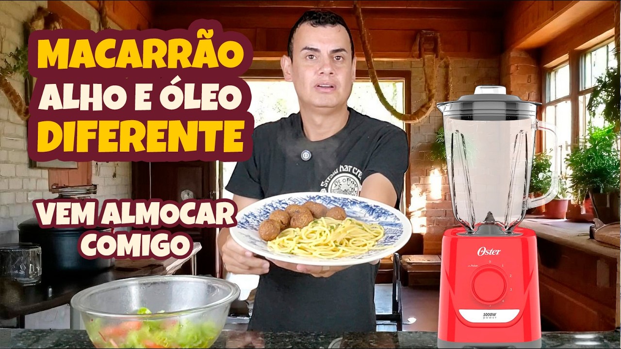 MACARRÃO ALHO E ÓLEO DIFERENTE que até quem NÃO GOSTA vai amar! | Almoço e Prosa com Fubá 🍝💬