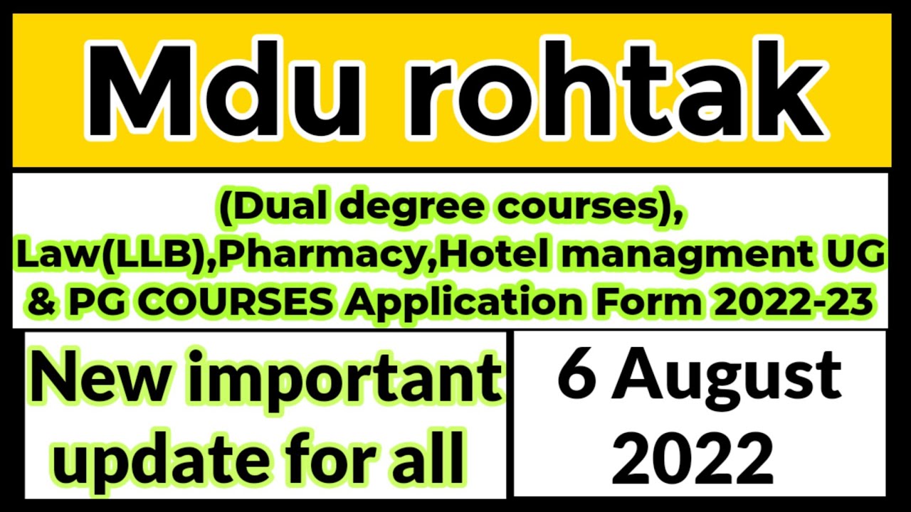 MDU ROHTAK ADMISSIONS 2022-23 | NEW NOTICE | FOR UG/PG COURSES| SCHEDULE OF ADMISSIONS CHANGED AGAIN