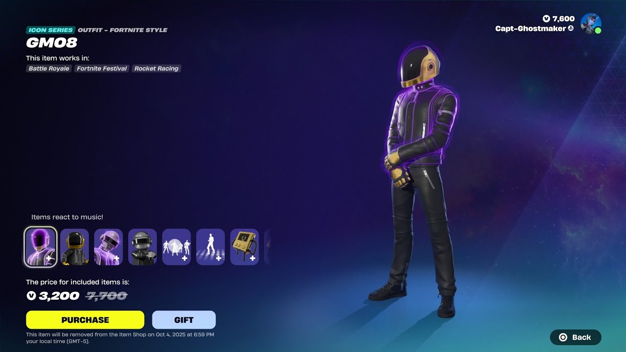 Fortnite item shop new icon series Daft Punk skin!