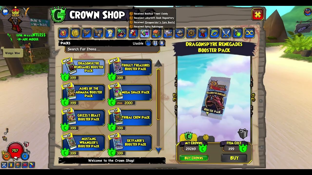 Pirate101 Pack Opening: Dragonspyre Renegades Booster Pack 1