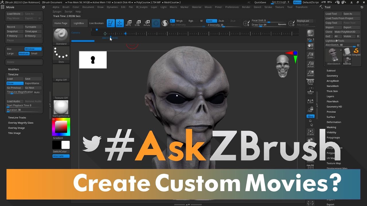 how to convert a zbrush movie into a mpg