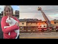 Cat reunited with owner during live interview outside fire