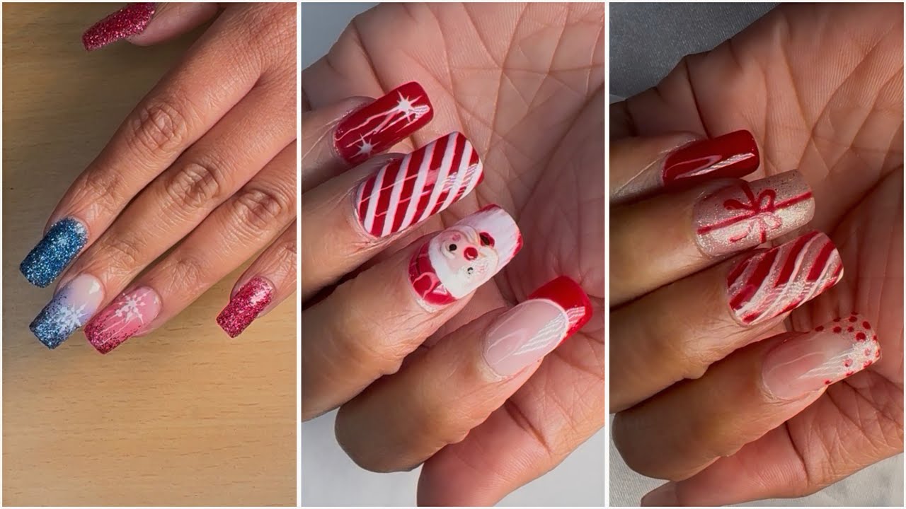 Easy Christmas Nailart Design for beginner || Step by step tutorial || Gelpolish