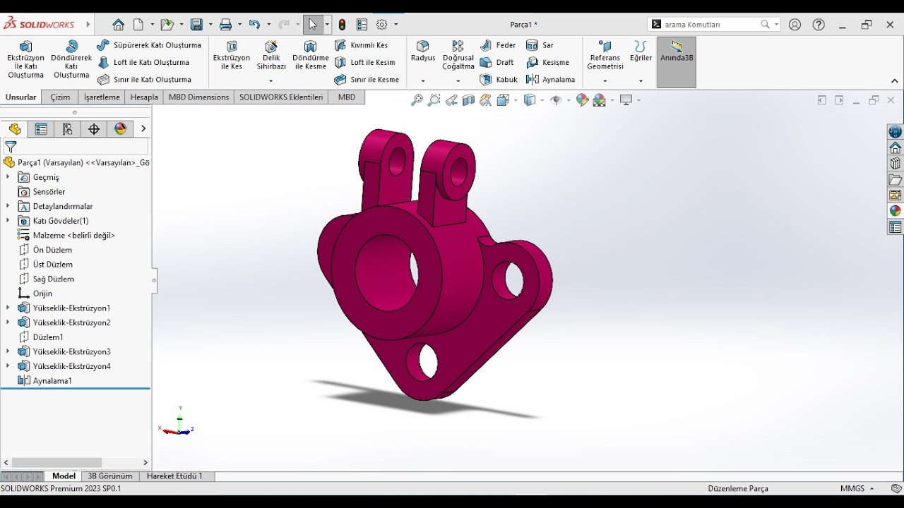SOLIDWORK 3D ÇİZİM ÖRNEK - 11