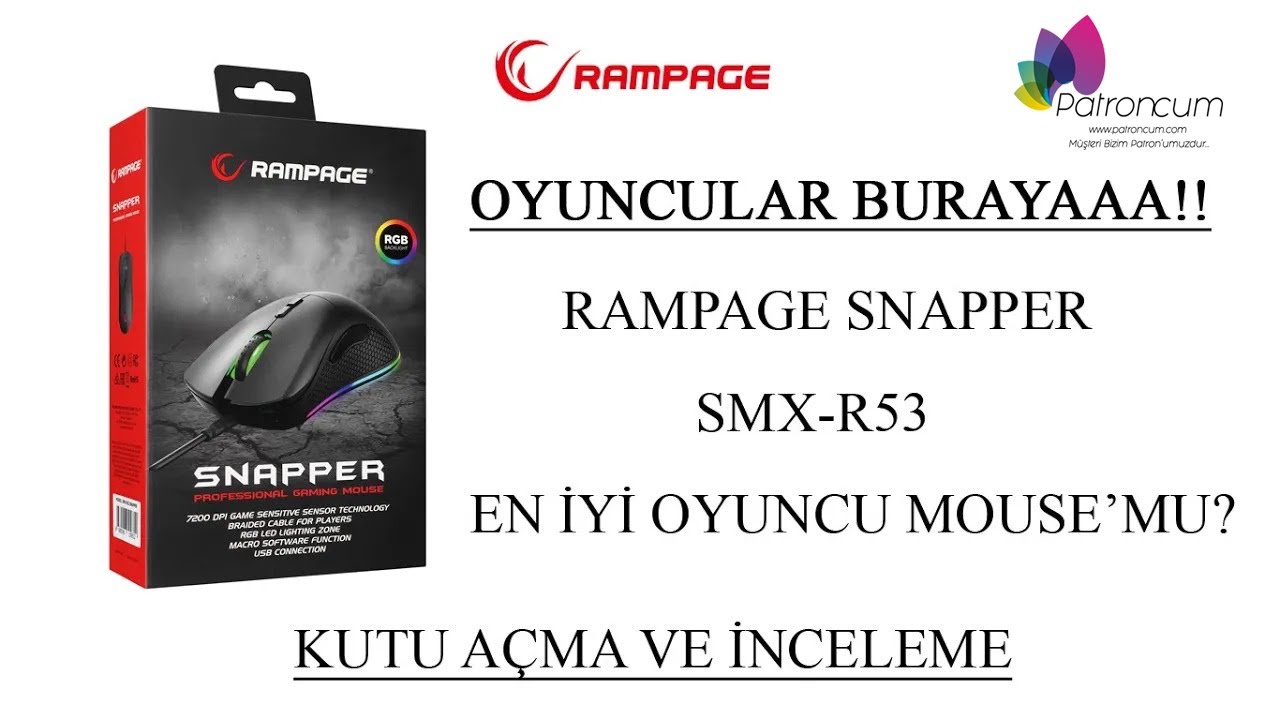 Snapper Mouse RAMPAGE SMX-R53 SNAPPER OYUNCU MOUSE / KUTU AÇMA VE İNCELEME - FHD ...