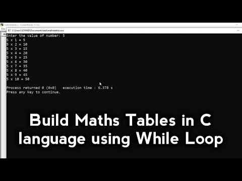 Build Maths Tables in C Language Using While Loop
