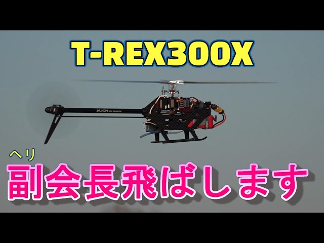 ラジコンヘリ 副会長珍しくヘリ飛ばす TｰREX300X - YouTube