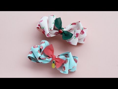 [리본공예/DIY세트]피치리본볼륨핀/handmade hair accessories/HairBow Tutorial/헤어핀 만들기