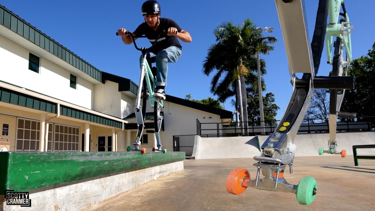 We Put Skateboard Wheels On The PoGo Bike! YouTube