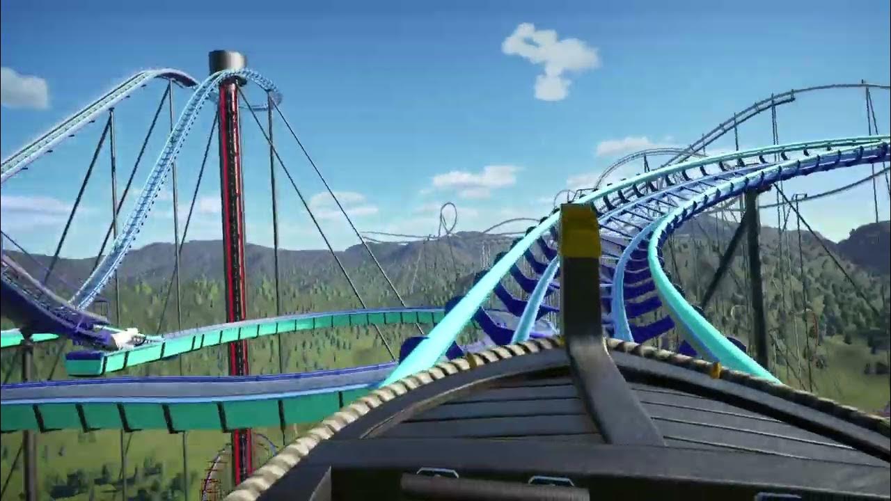Lets Ride! Sky Water Coaster! Surf and Splash Coaster In The Sky