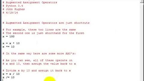 Python 3 Programming Tutorial [11] Augmented Assignment Operators