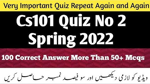 Cs101 quiz 2 solution 2022 | Cs101 quiz 2 2022 | Cs101 quiz 2 spring 2022 | #cs101quiz2 | #cs101