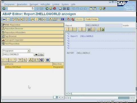 Mein erster ABAP - Hello World in ABAP IV - YouTube