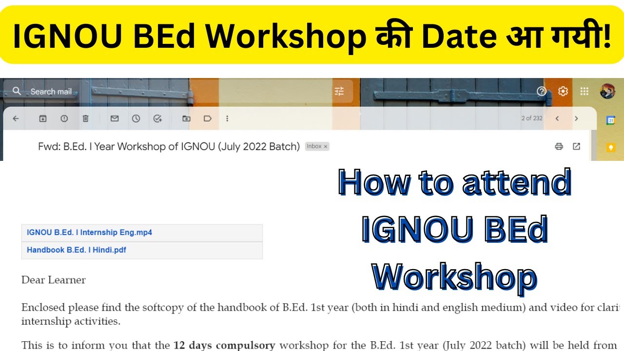 IGNOU BEd 2023 How to attend IGNOU BEd IGNOU BEd