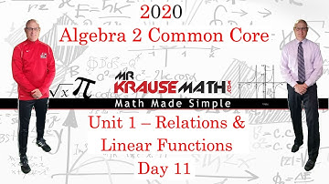 2020   Unit 1   Day 11 NOTES   Relations and Linear Functions Alg 2 Common Core
