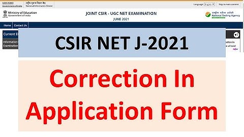 CSIR-NET-JUNE 2021 Application form correction||CSIR NET 2021|| #CSIRJ2021