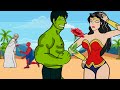 Spider Man and Hulk Flirt with Wonder Woman and Granny - Drawing Cartoons 2 -Granny Parody Animation