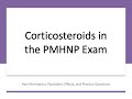 Corticosteroids PMHNP Exam
