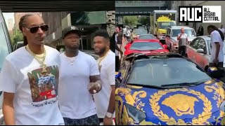 50 Cent Lets Snoop Dogg Drive His Lamborghini In His Old NY Hood