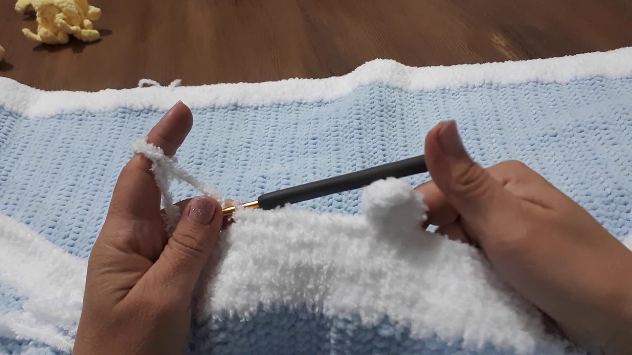 Bebek battaniyesi kenar yapimi