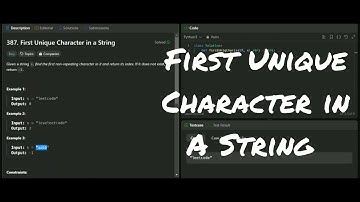 First Unique Character In a String || leetcode || Python || (Hindi) #5
