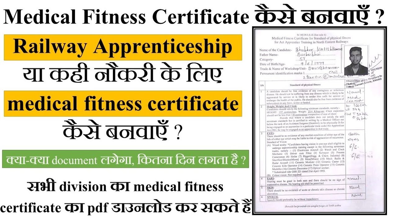 Railway Apprentice Medical Fitness Certificate Performa ‣ Anil Sir