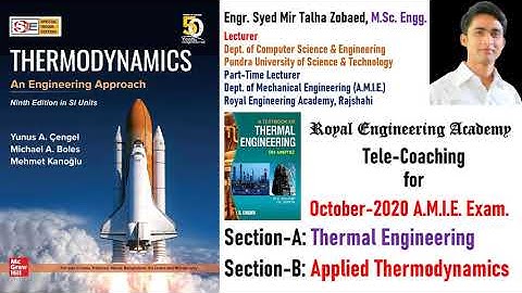 AMIE Lecture 042 ME Applied Thermodynamics REA Rajshahi 01911088706