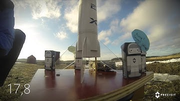 SpaceX Falcon9 Model-rocket launch in Uppsala.