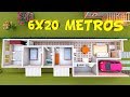 Casa de 6x20 metros / 6 x 20 House Plans