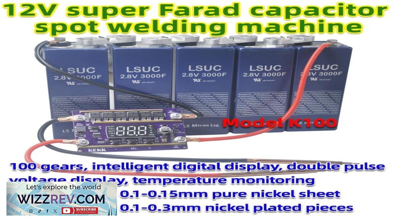 K100 Малый портативный ручной сварочный аппарат для конденсаторов Фарад, плата управления 12 В