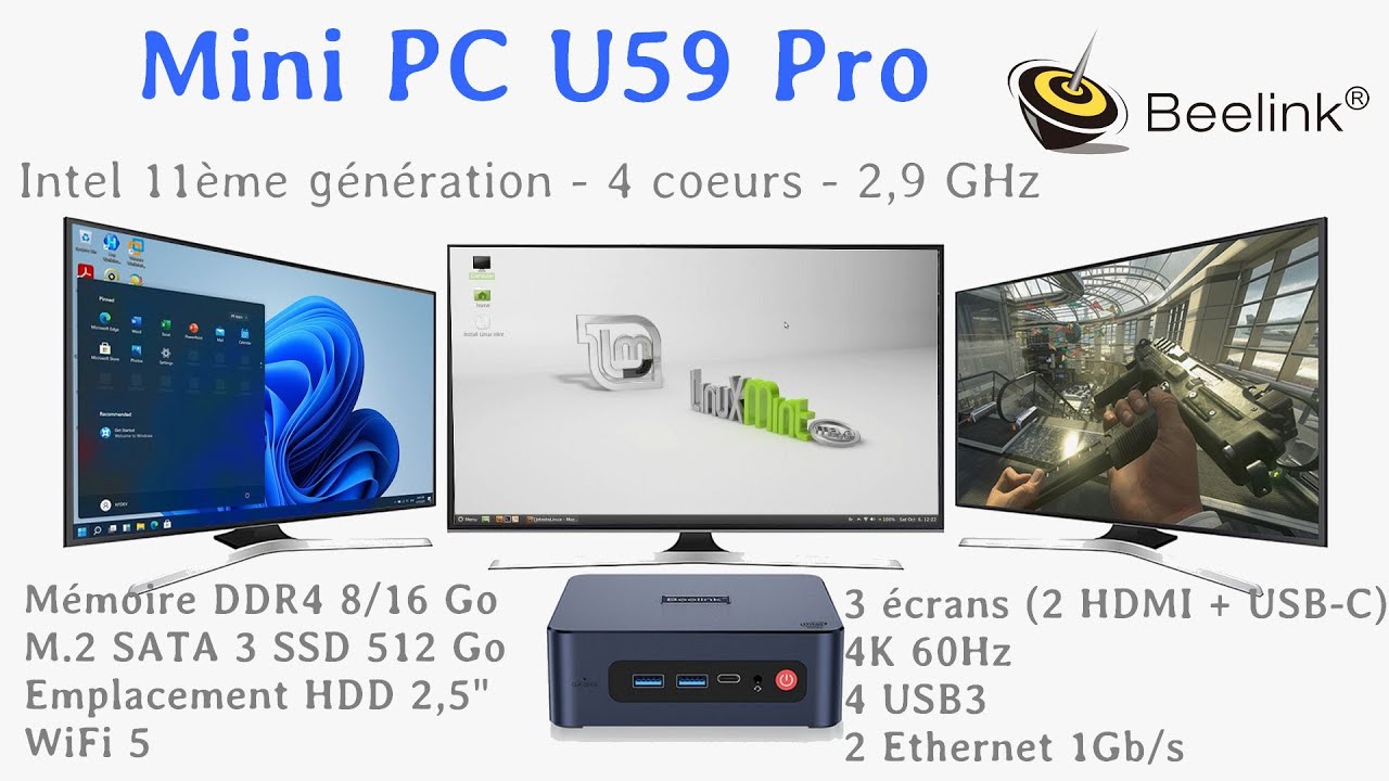 Mini PC Beelink U59 PRO - Celeron N5105 