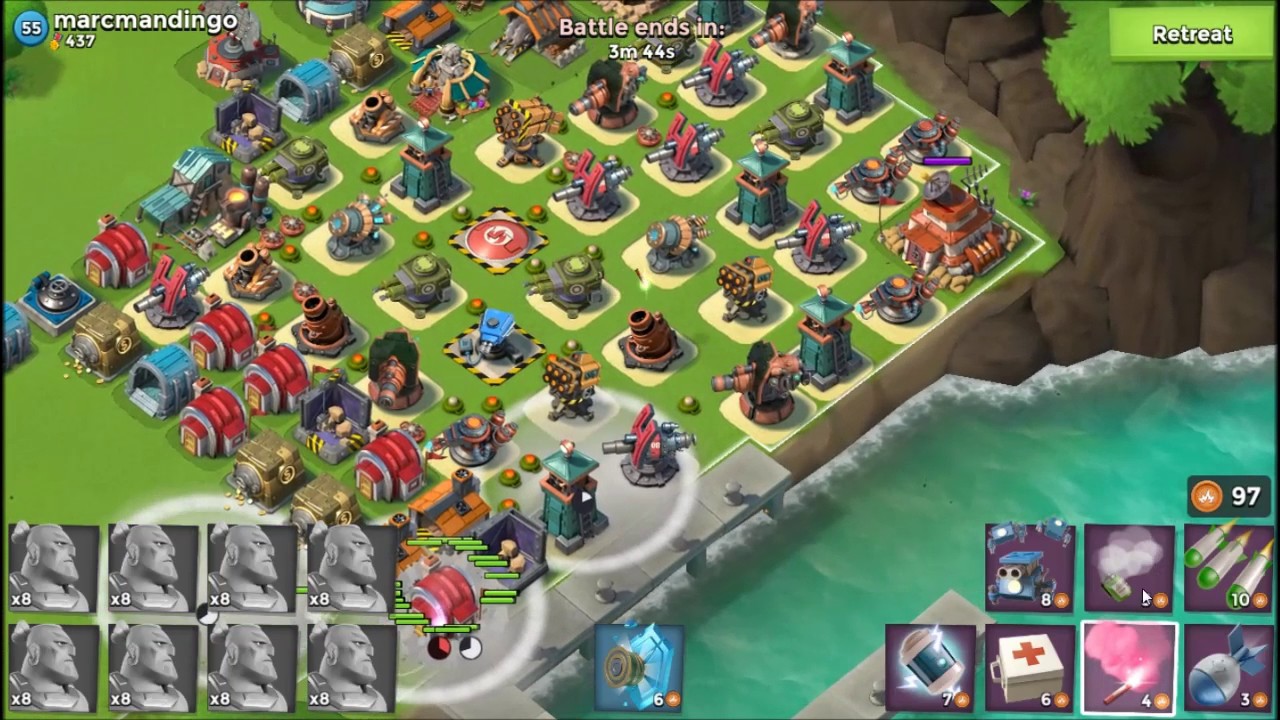 Boom Beach - Raiding for 5th Landing Craft Level 21 with Warrior as XP54