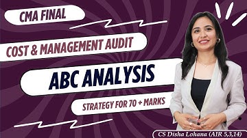 Cost & Management Audit | ABC Analysis | Strategy for Securing 70+ Marks | CS Disha Lohana
