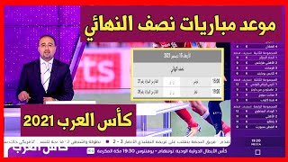 موعد مباريات نصف نهائي كأس العرب 2021 والقنوات المجانية الناقلة