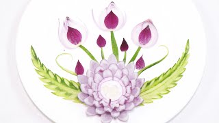 How to make Red Onion Flower garnish