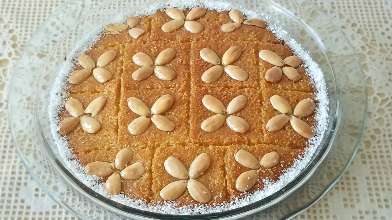 البسبوسه بالطريقه اليمنيه، سهله و لذيذة جداً|Yemeni Style Homemade Basbousa