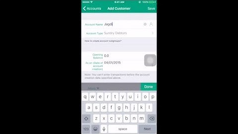 Creating Accounts in Book Keeper iOS