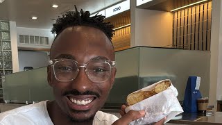 Plain bagel with butter mukbang