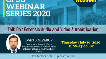 Talk On : Forensic Audio and Video Authentication